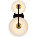Redding Wall Sconce Wall Light in Matte Black With White And Brass Accent, Matte Black