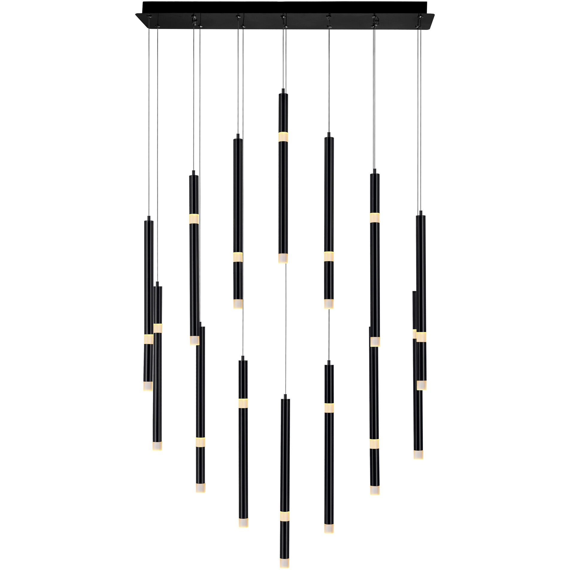 Flute LED 7 inch Black Chandelier Ceiling Light