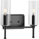 Elara 2 Light 13 inch Matte Black Bath Vanity Wall Light