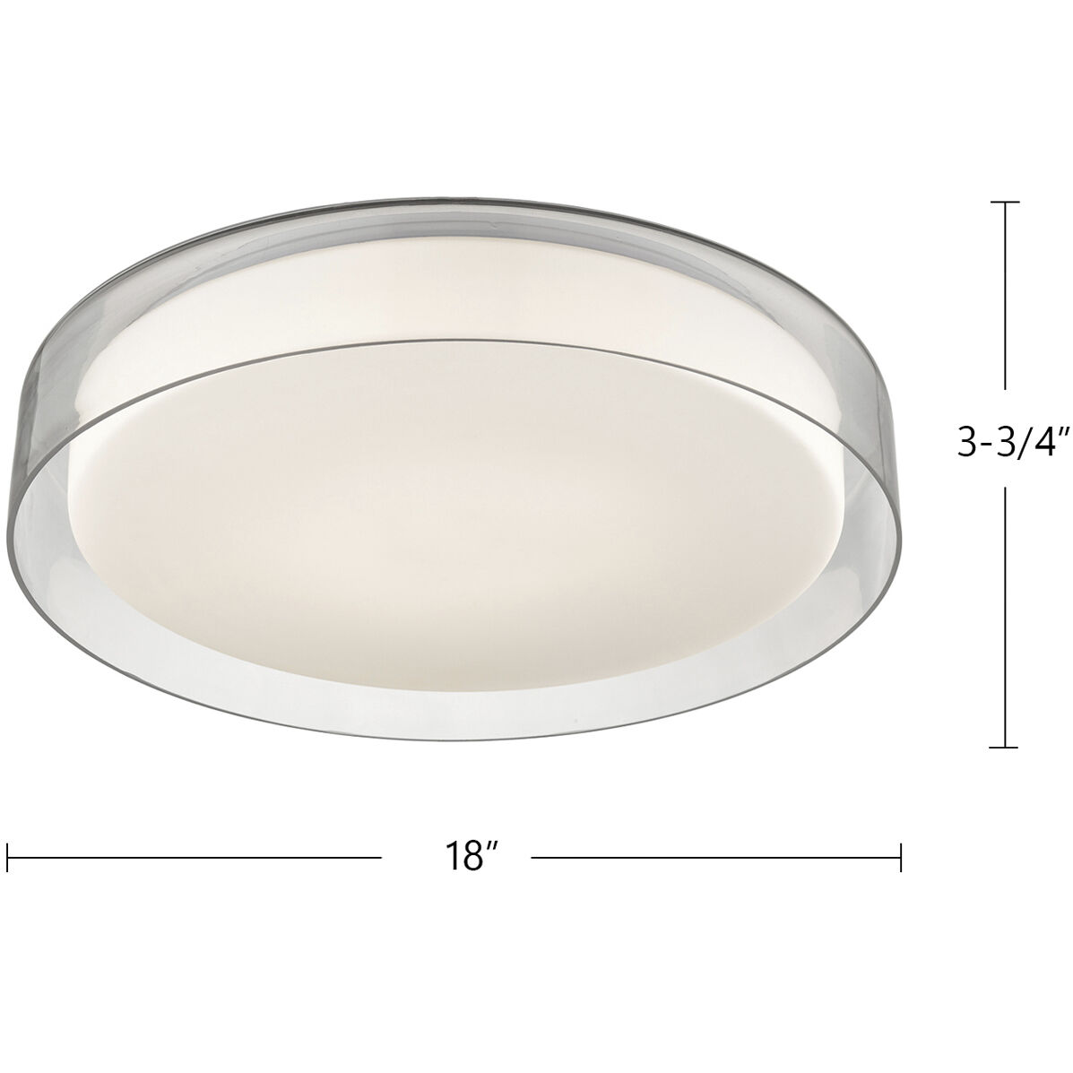 Aston LED 18 inch Clear Flush Mount Ceiling Light
