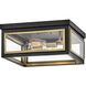 Shaw 14 inch Black with Heritage Brass Indoor Flush Mount Ceiling Light