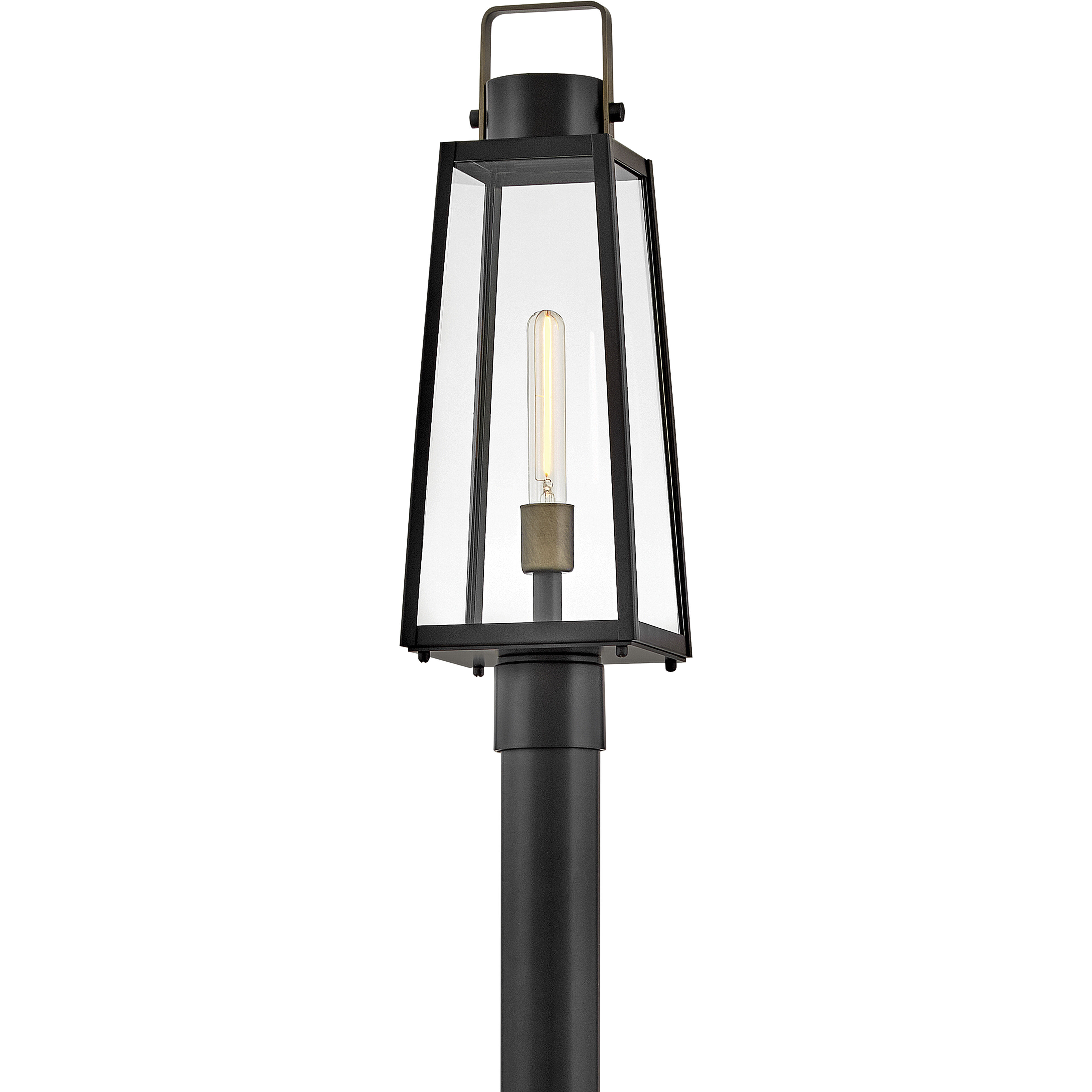 Hugh 1 Light 22 inch Black with Burnished Bronze Outdoor Post Mount