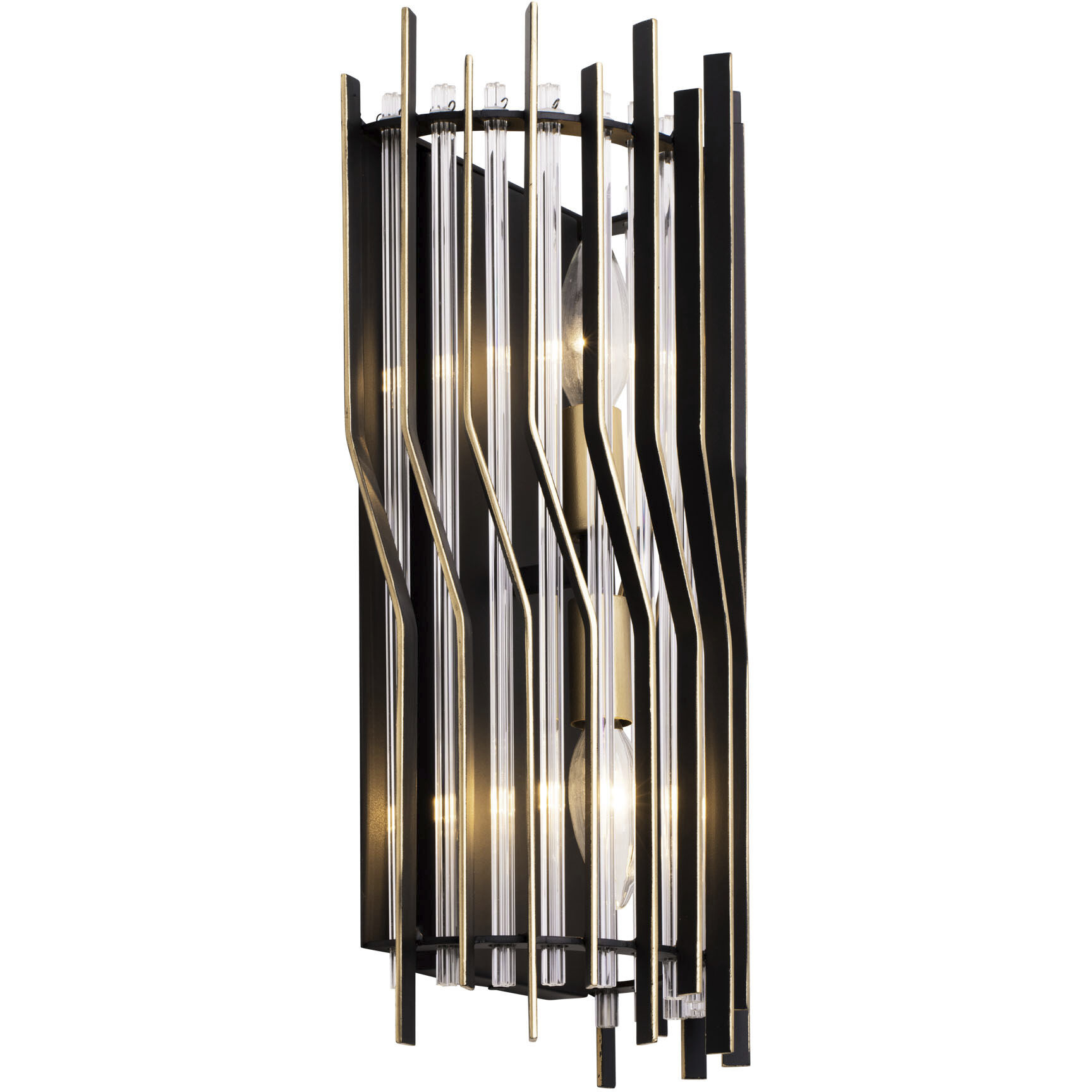 Park Row 2 Light 8 inch Matte Black and French Gold Wall Sconce Wall Light, Smithsonian Collaboration