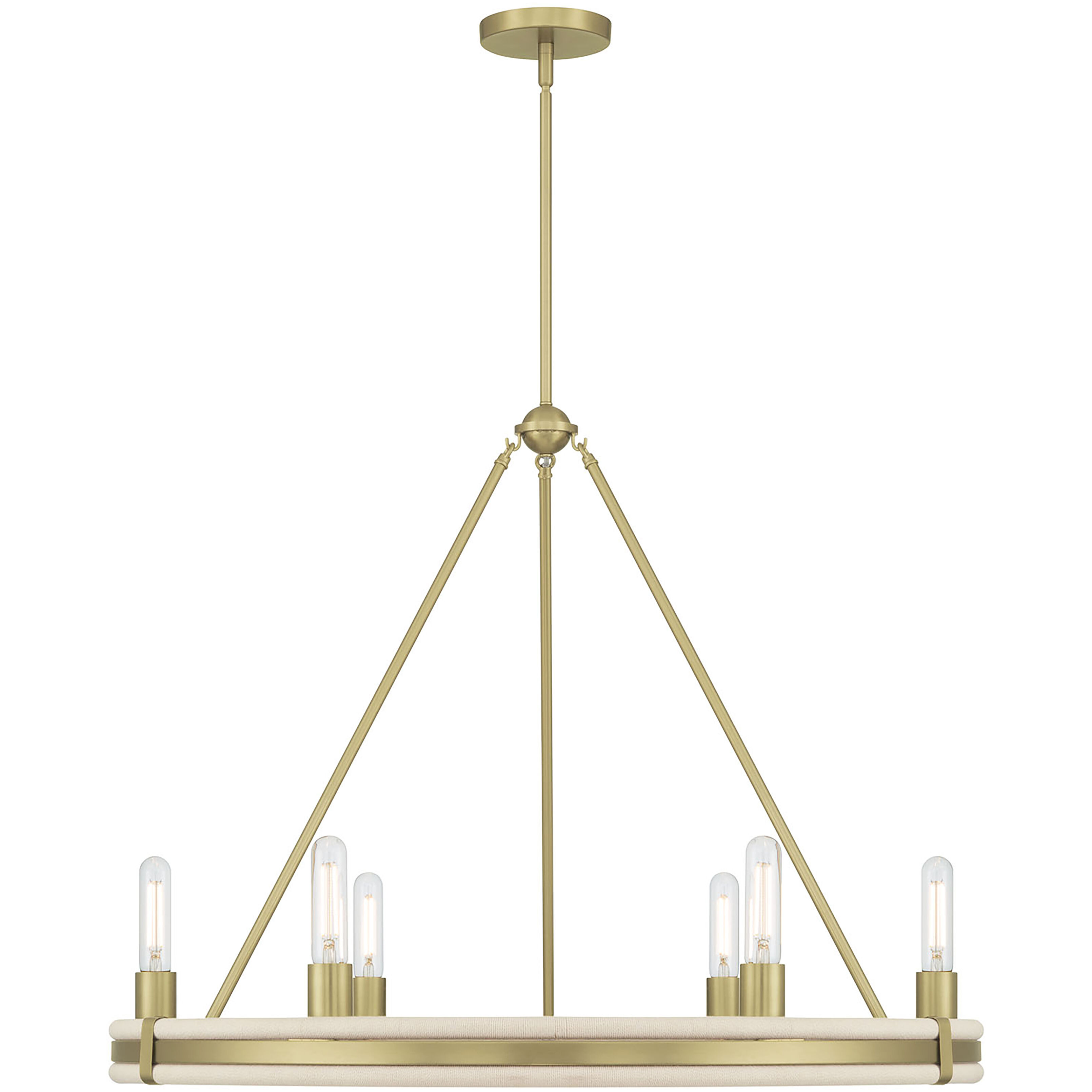 Rovessa 6 Light 32 inch Vintage Brass Chandelier Ceiling Light