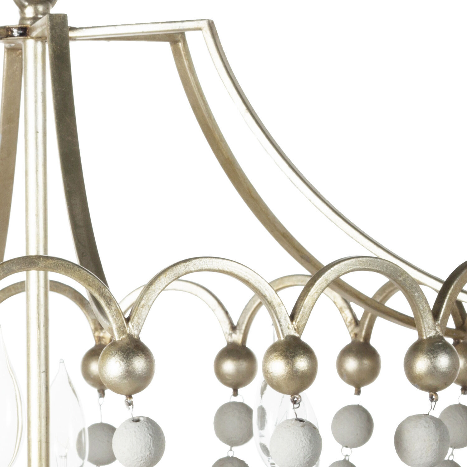 Peggy 6 Light 28.75 inch Champagne Silver / Dove White Chandelier Ceiling Light