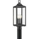 Halston 3 Light 20.5 inch Powder Coated Black Outdoor Post Lantern