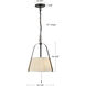 Alora Mood Scout 2 Light 13.25 inch Matte Black and White Linen Pendant Ceiling Light