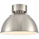 Zayne 1 Light 12 inch Brushed Nickel Semi Flush Mount Ceiling Light