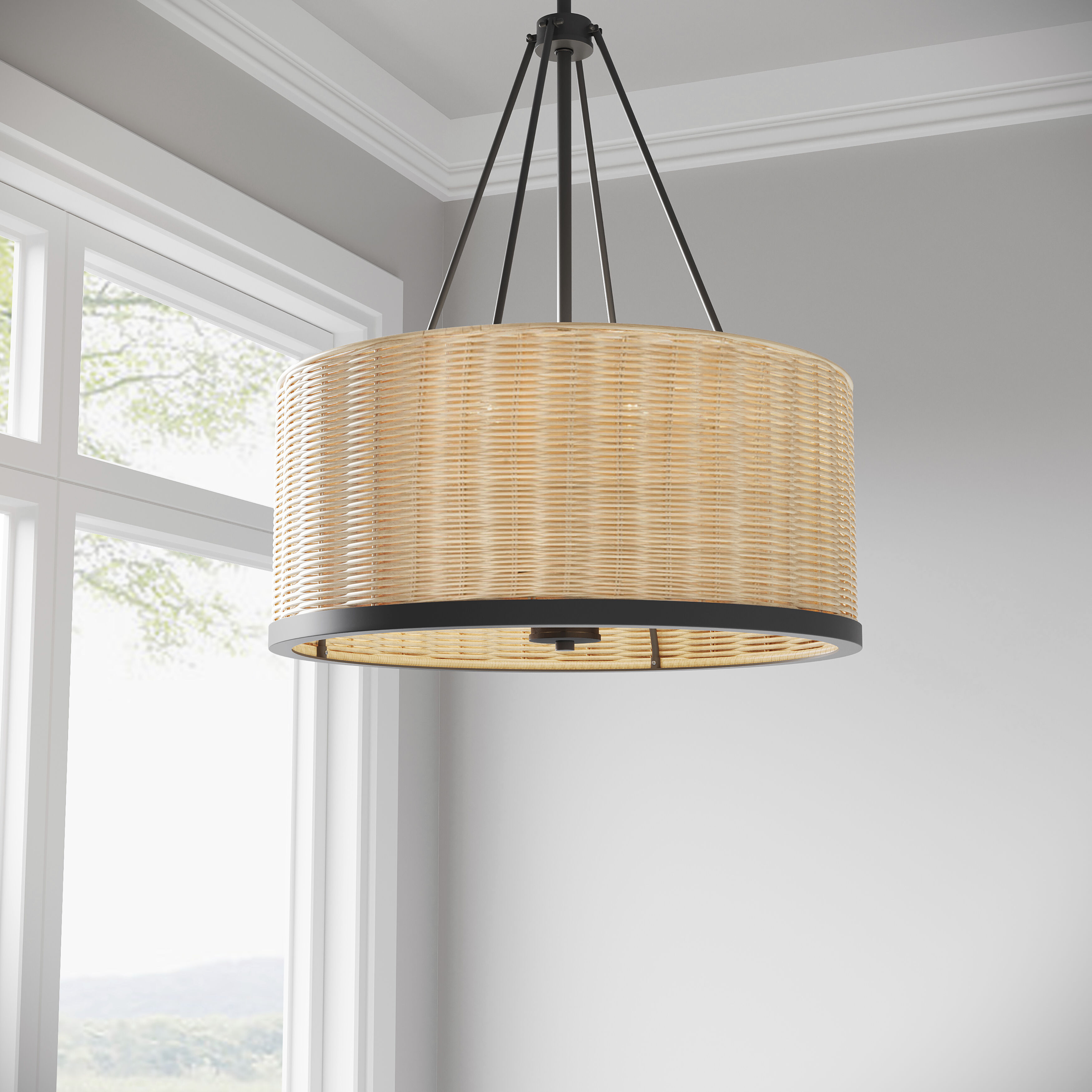 Namiro 4 Light 19.75 inch Matte Black Pendant Ceiling Light