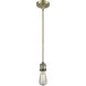 Franklin Restoration Bare Bulb LED 2 inch Antique Brass Mini Pendant Ceiling Light
