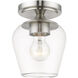 Willow 1 Light 6 inch Brushed Nickel Flush Mount Ceiling Light