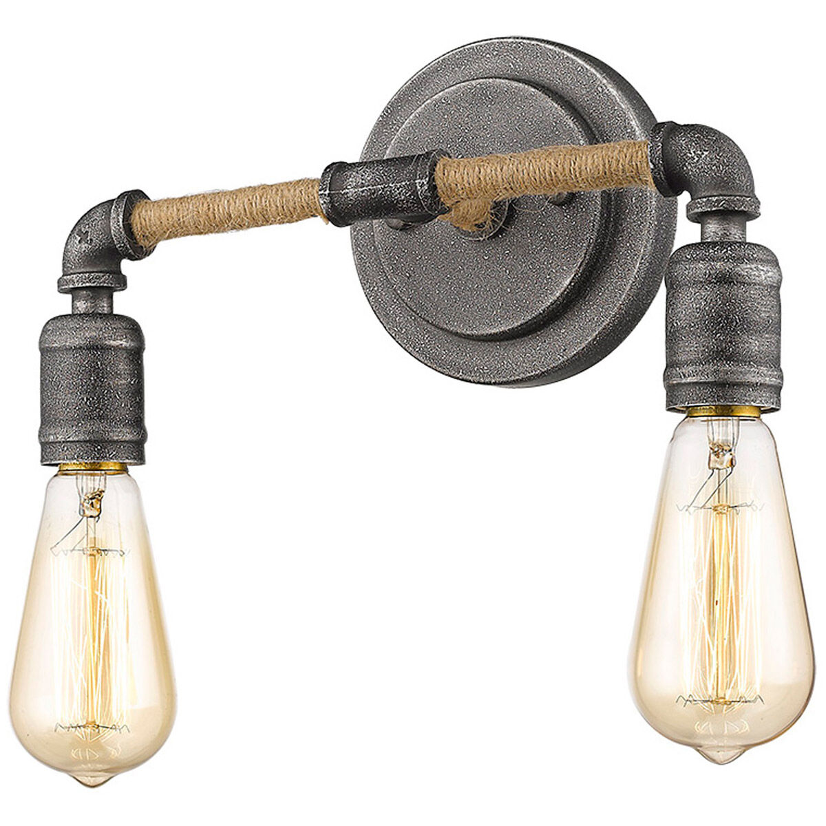 Grayson 2 Light 12 inch Antique Gray Vanity Light Wall Light