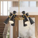 Alora Mood Blake 6 Light 32 inch Matte Black and Aged Gold Chandelier Ceiling Light