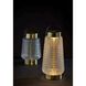 Samara 7.75 inch 2 watt Antique Brass and Brown Leather Cordless LED Table Lantern Portable Light