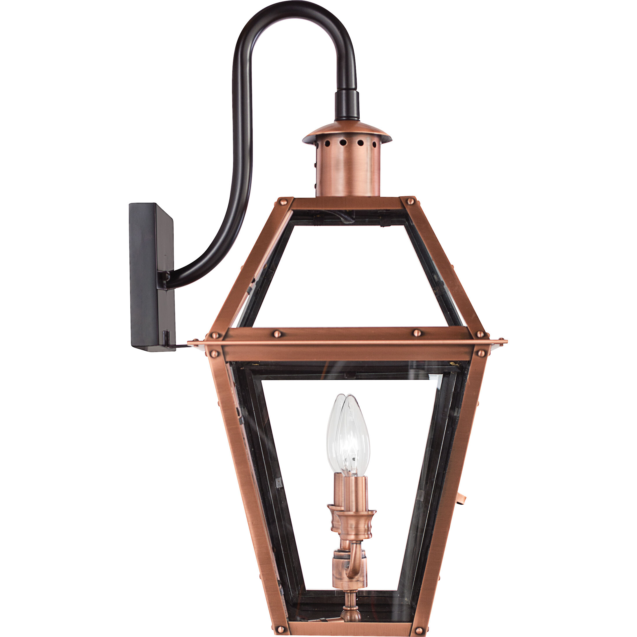 Rue De Royal 2 Light 22 inch Aged Copper Outdoor Wall Lantern