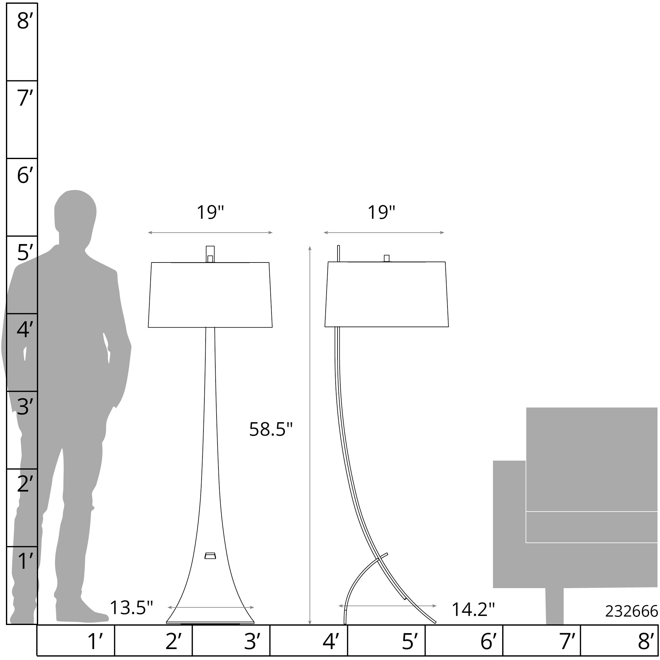 Stasis 58.5 inch 150 watt Ink Floor Lamp Portable Light in Natural Anna