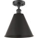 Ballston Cone LED 12 inch Matte Black Semi-Flush Mount Ceiling Light