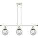 Ballston Beacon 3 Light 36 inch White and Polished Chrome Island Light Ceiling Light in Seedy Glass