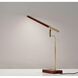 Barrett 17 inch 7.00 watt Walnut with Antique Brass Accents Desk Lamp Portable Light, with USB Port 