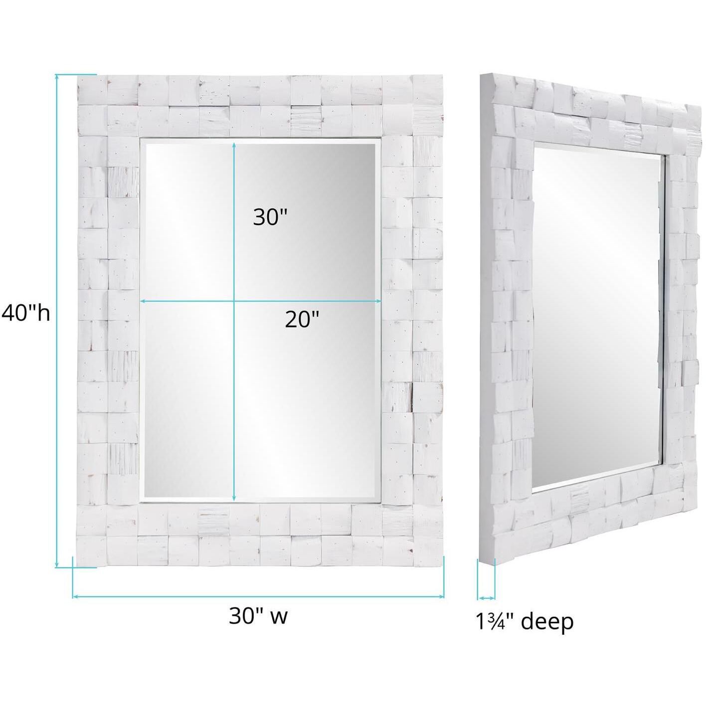 Woodrow 40 X 30 inch White Mirror