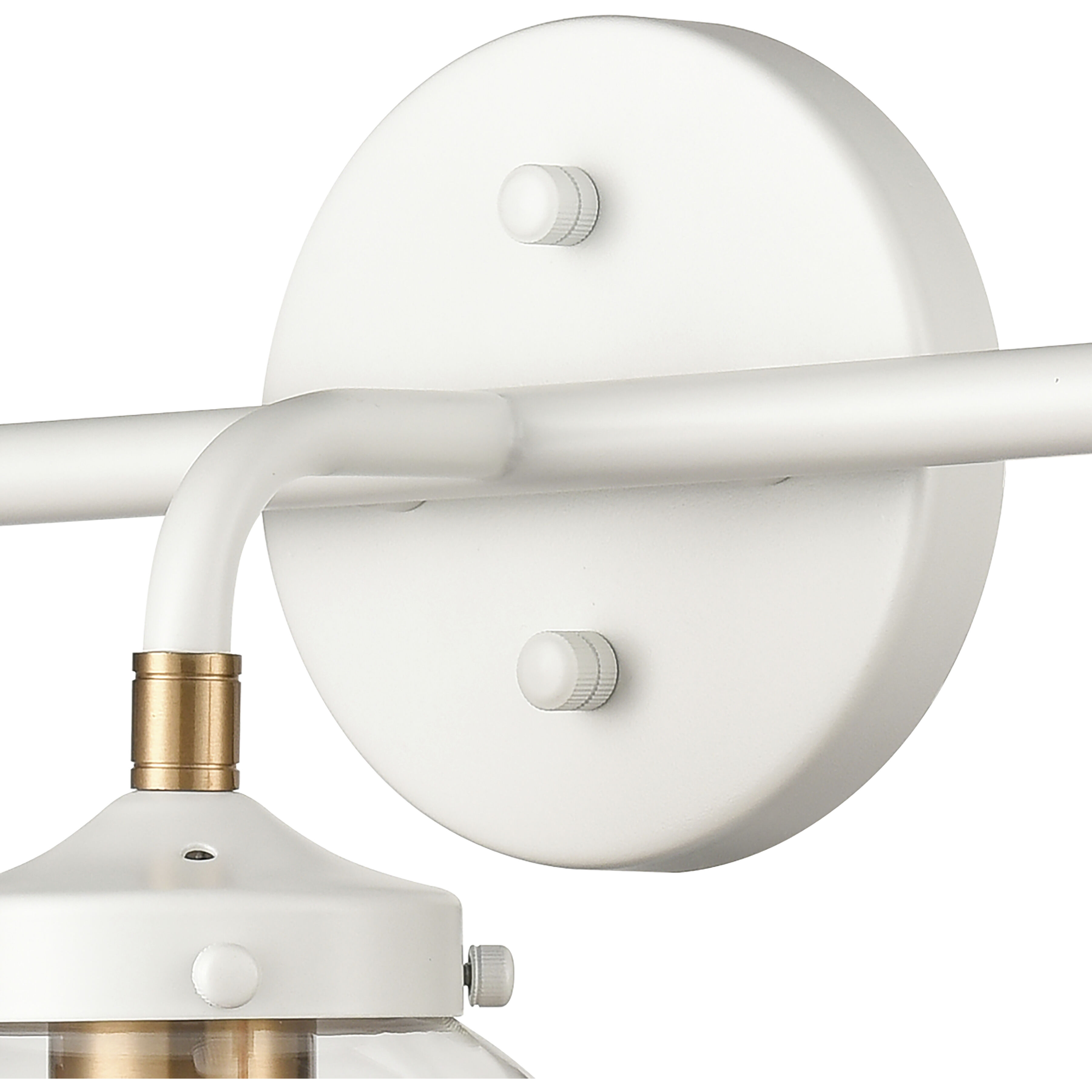 Boudreaux Vanity Light Wall Light in Matte White with Satin Brass