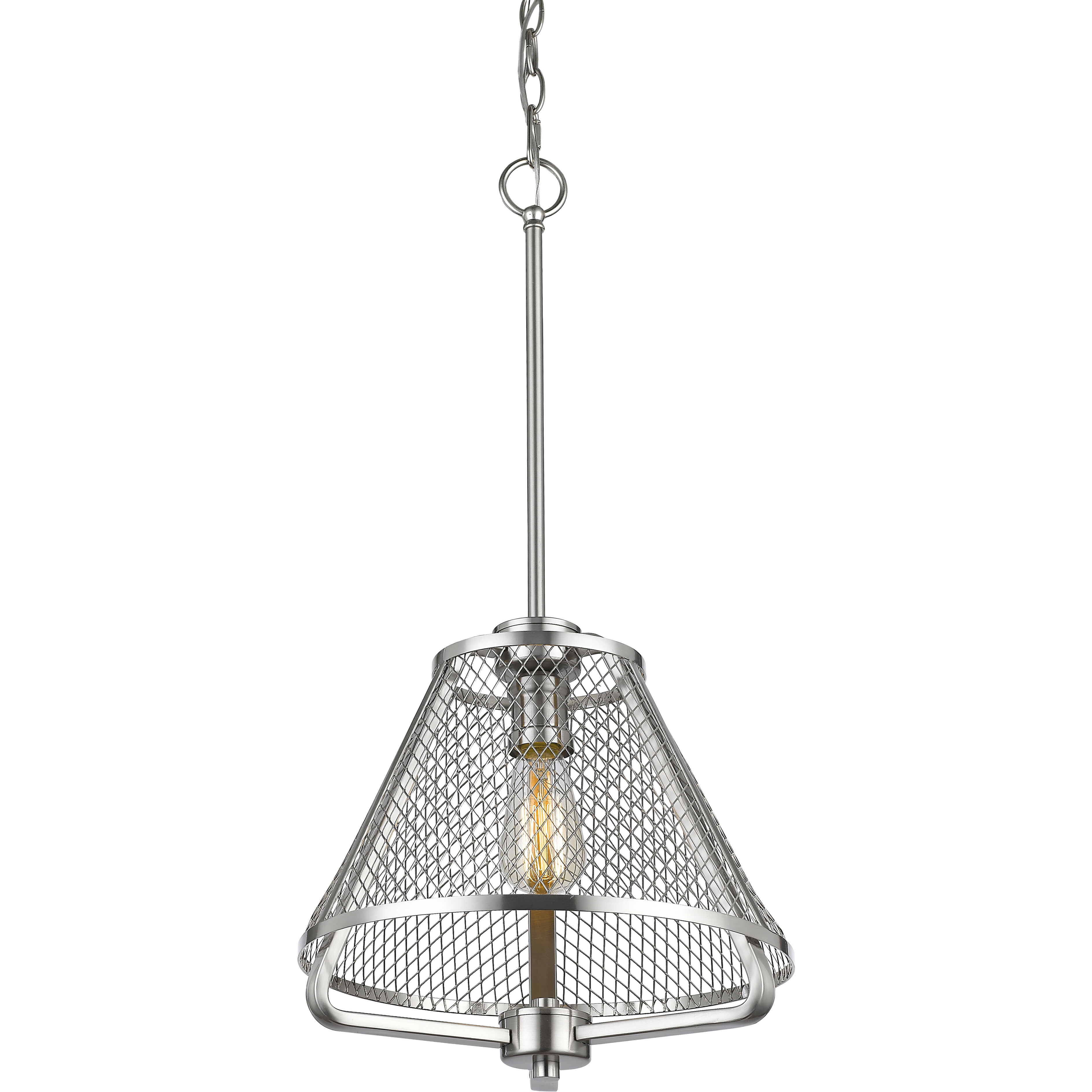 Iuka 1 Light 12 inch Brushed Nickel Pendant Ceiling Light