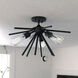 Estelle 3 Light 17 inch Matte Black Semi-Flush Mount Ceiling Light
