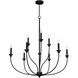 Southcrest 9 Light 36 inch Flat Matte Black 2-Tier Chandelier Ceiling Light