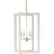 Arietta 4 Light 22 inch Mother of Pearl/Contemporary Silver Leaf Chandelier Ceiling Light