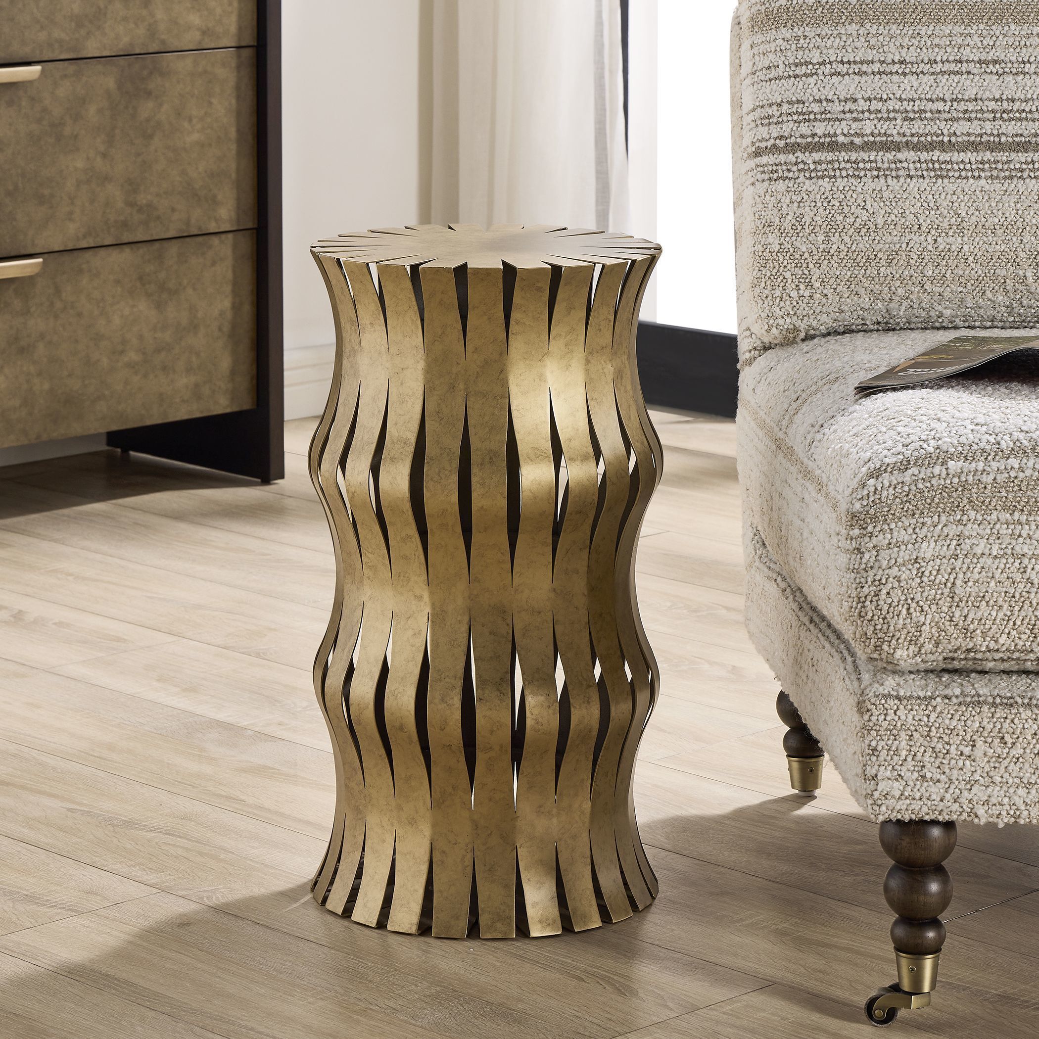 Arida 22 X 12 inch Aged Gold Accent Table