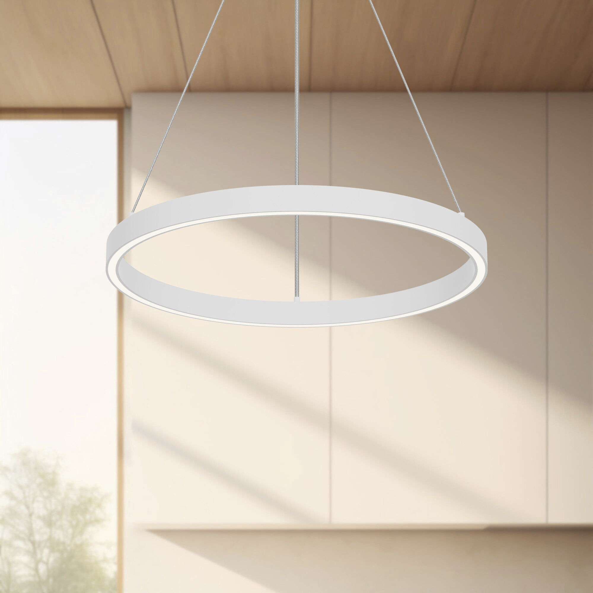 Cerchio Pendant Ceiling Light in White