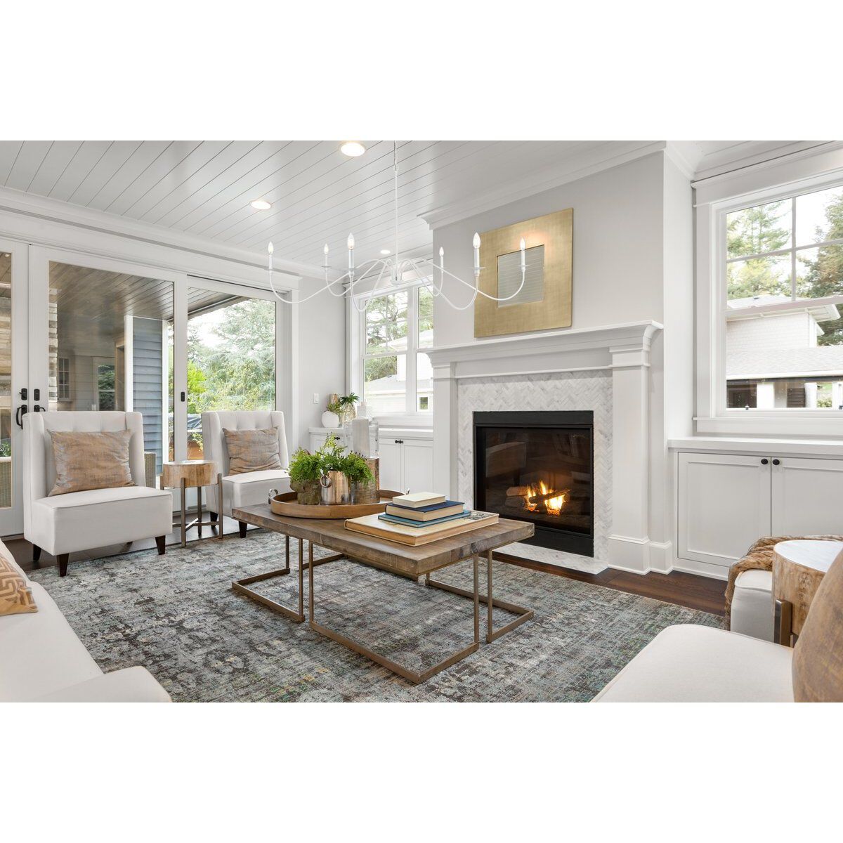 Rohan 6 Light 60 inch White Chandelier Ceiling Light