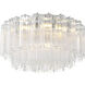 Addis 7 Light 22.25 inch Polished Chrome Flush Ceiling Light in Tronchi Glass Clear