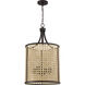 Malaya 4 Light 16.25 inch Aged Bronze Brushed Foyer Ceiling Light