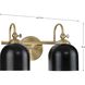Dalton 2 Light 15 inch Vintage Brass Bath Vanity Wall Light