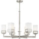 Harding 6 Light 29 inch Brushed Nickel Chandelier Ceiling Light