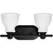 Russel 2 Light 14.75 inch Matte Black Vanity Light Wall Light