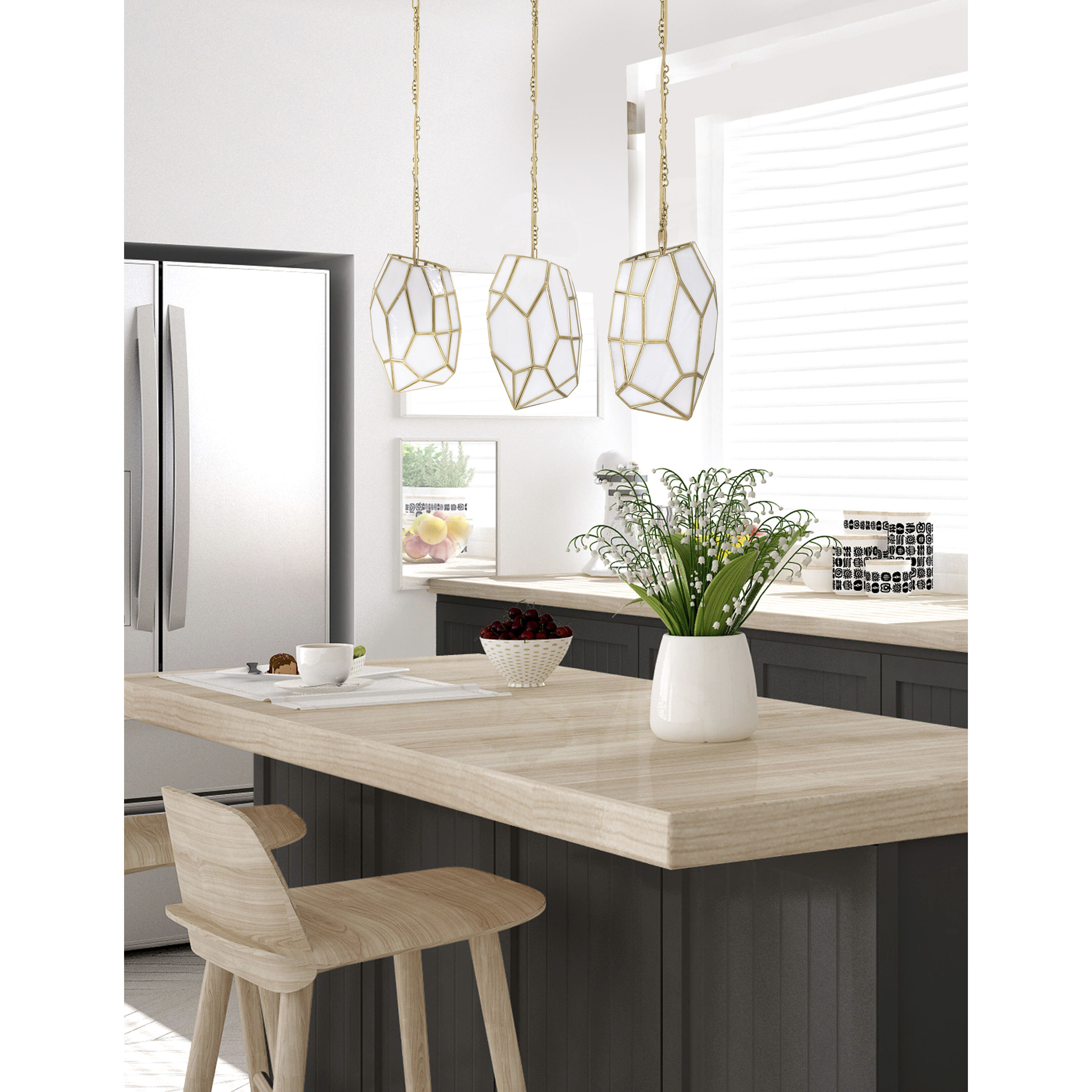 Heera 1 Light 6 inch Brass Chandelier Ceiling Light