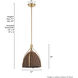 Arcelia 1 Light 12 inch Alturas Gold Pendant Ceiling Light, Medium