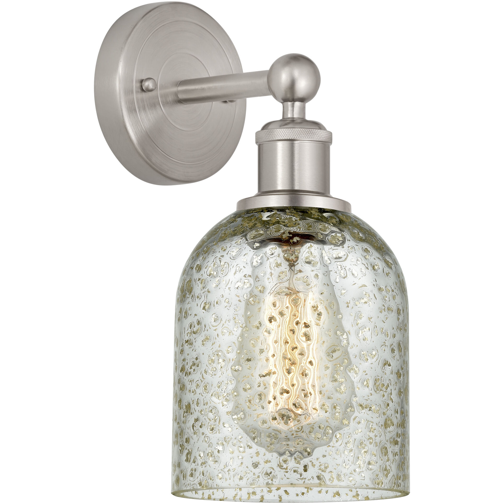 Edison Caledonia 1 Light 5 inch Brushed Satin Nickel Sconce Wall Light in Mica Glass