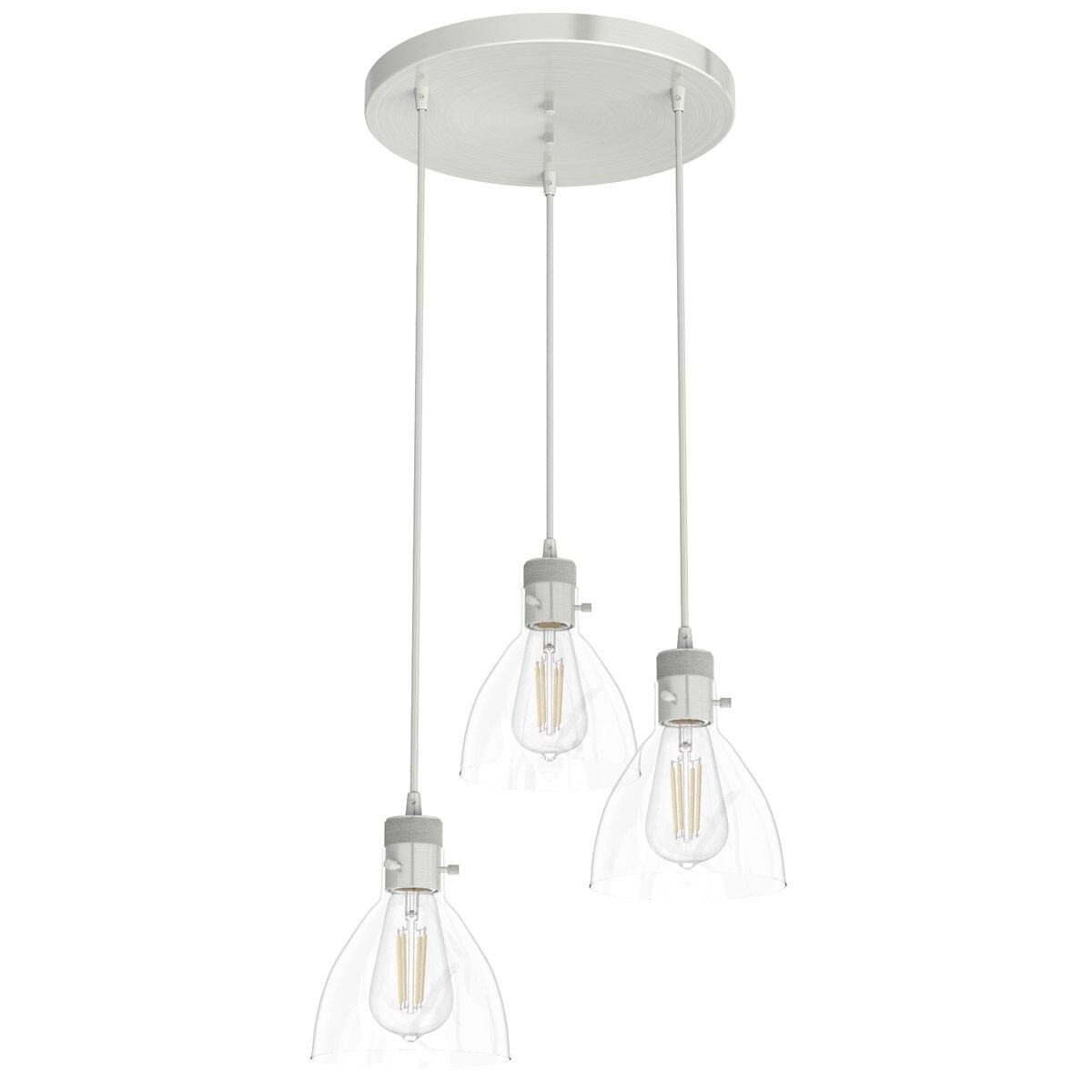 Van Nuys 3 Light 16 inch Brushed Nickel Cluster Pendant Ceiling Light