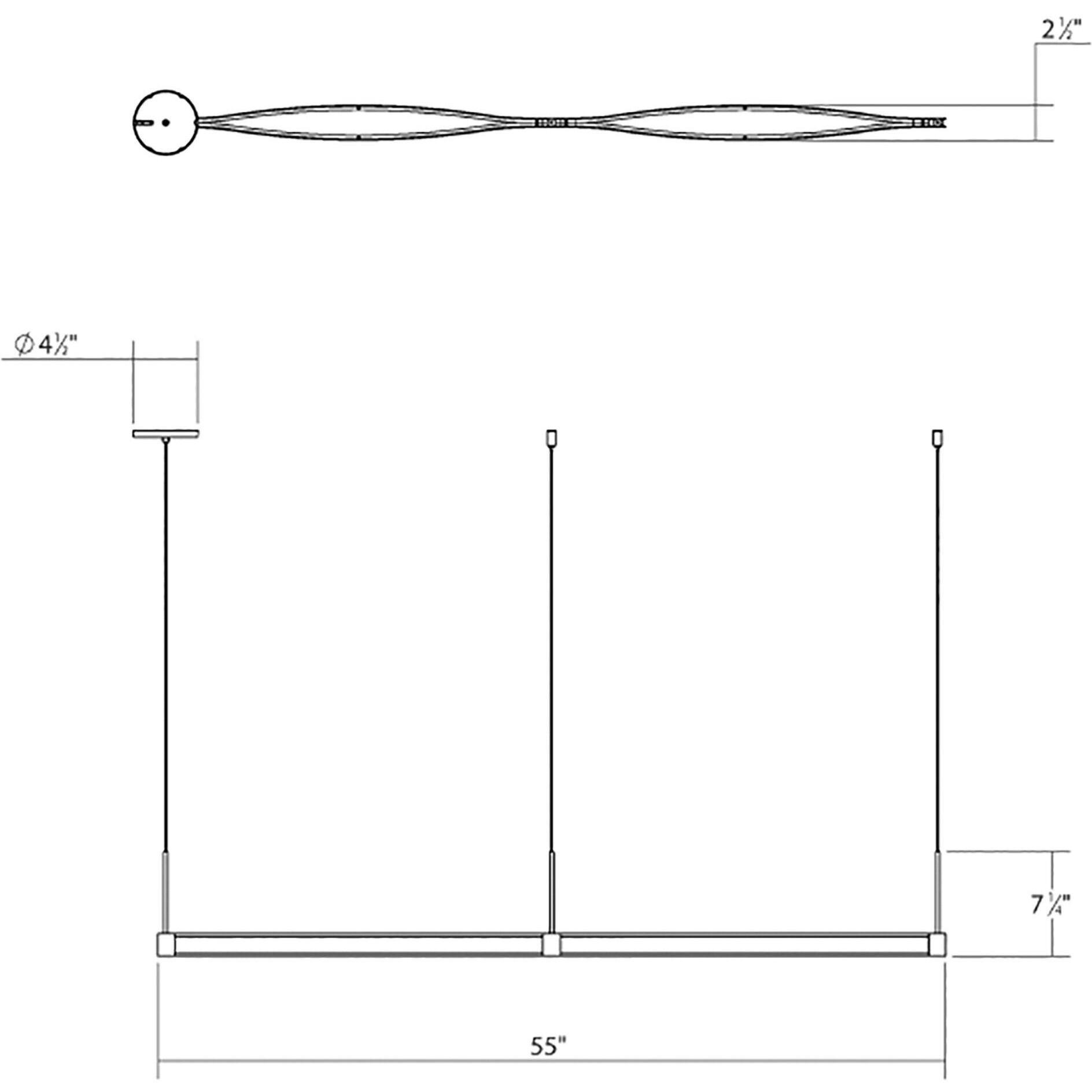 Ola LED 55 inch Satin White Pendant Ceiling Light 
