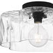 Lilly 1 Light 14 inch Matte Black Semi-Flush Mount Ceiling Light, Medium