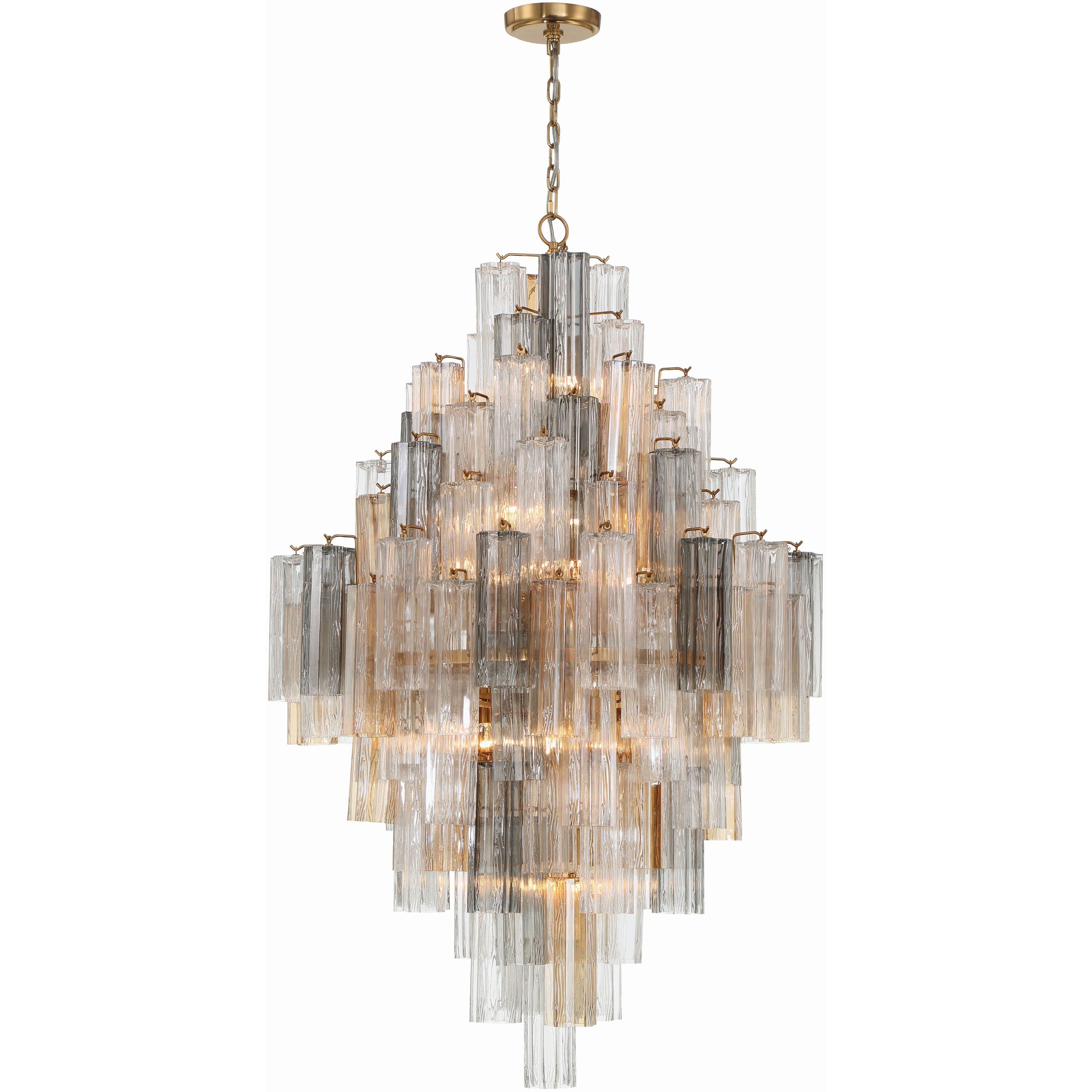 Addis 20 Light 31.5 inch Aged Brass Chandelier Ceiling Light in Autumn