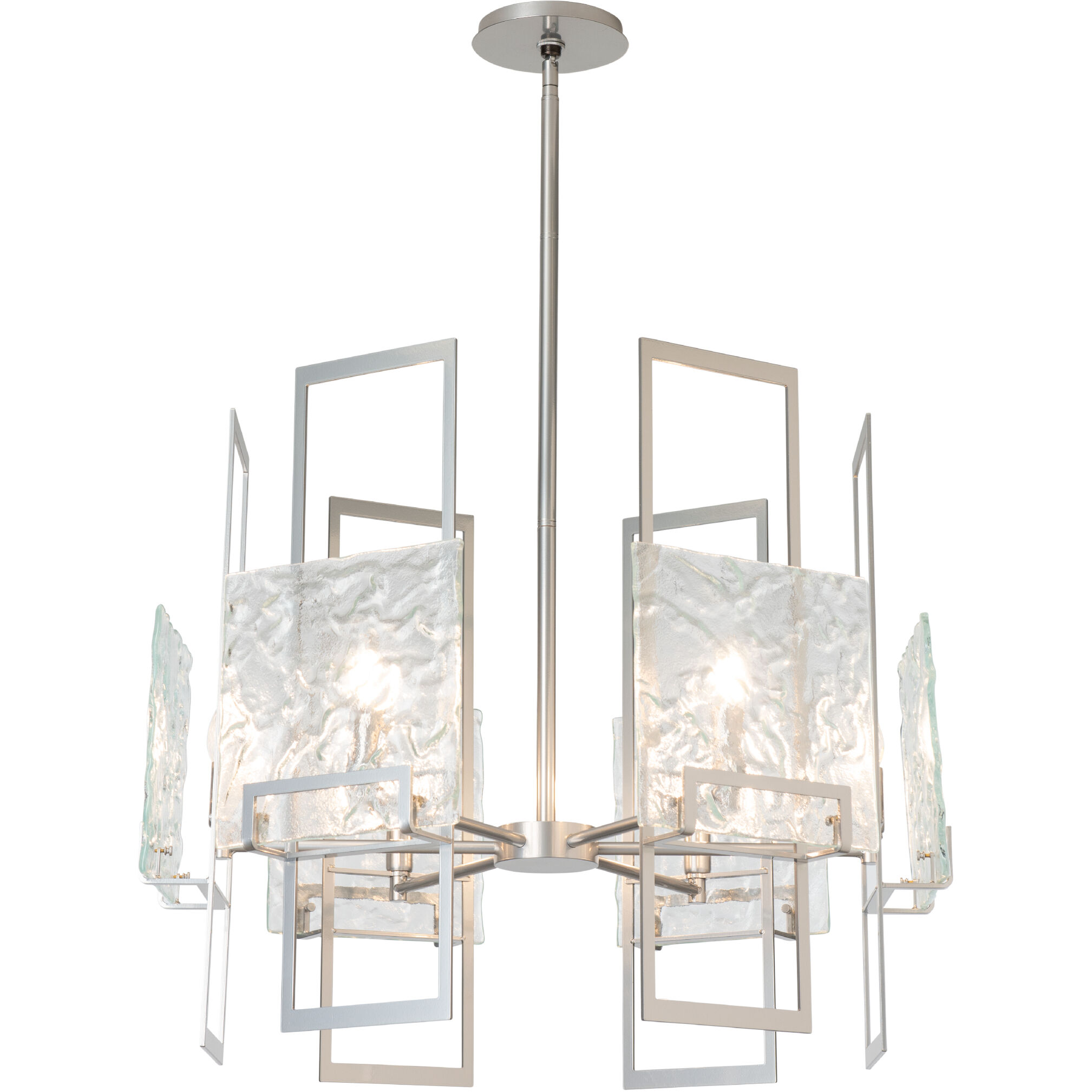 Geo 6 Light 31.3 inch Sterling Pendant Ceiling Light in Clear