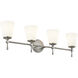 Fusion Collection - Tulsi Family 4 Light 32.5 inch Brushed Nickel Bath/Vanity Wall Light, EVOLV