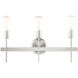 Prague 3 Light 23.5 inch Brushed Nickel Vanity Sconce Wall Light
