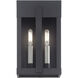 Berksford 2 Light 12 inch Black with Brushed Nickel Candles Outdoor Wall Lantern