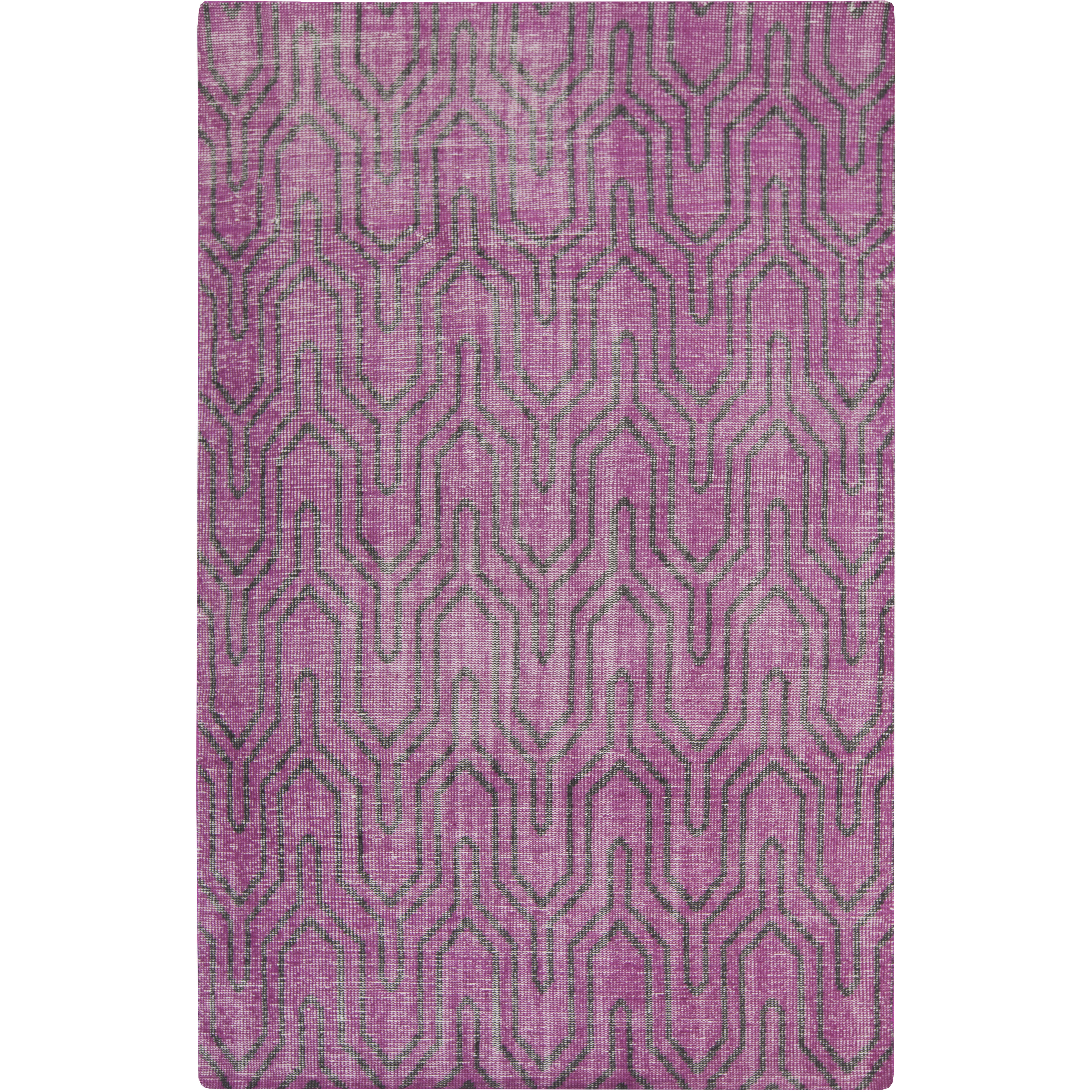 Zahra 66 X 42 inch Bright Purple, Black Rug