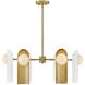 Zuri 6 Light 30 inch Lacquered Brass with Satin Off-White Chandelier Ceiling Light in Lacquered Brass and Satin Off-White